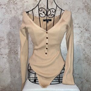 Love tree beige long sleeve body suit